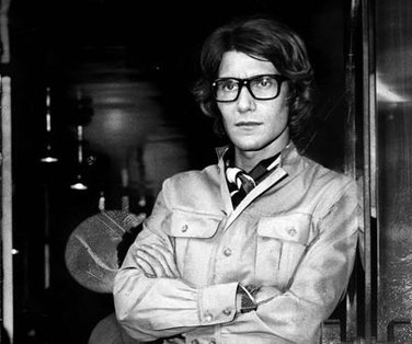 French fashion designer Yves Saint Laurent , at the House of Dior